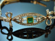 Around 1910! Belle Epoque bracelet with emerald and diamonds 585 gold platinum