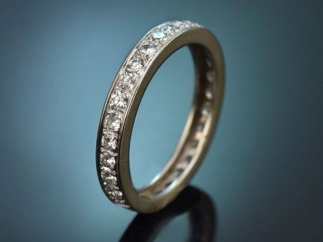 M&uuml;nchen um 1985! Hochwertiger Memory Alliance Ring mit 1,2 ct Brillanten aus Wei&szlig;gold 585