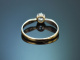 Um 1915! Schlichter Altschliff Diamant Verlobungs Ring 0,25 ct aus Gold 585