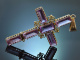 Munich around 1880! Large historical amethyst cross pendant with seed pearls made of gold-plated silver