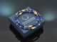 Deep Blue! Fancy bracelet made of lapis lazuli sapphire labradorite and 925 silver with gold plating