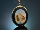 Italien um 1880! Antiker Mikromosaik Anh&auml;nger Venedig Motiv mit Kette Gold 333 und vergoldet