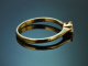 Um 1990! Klassischer Solit&auml;r Verlobungs Ring mit 0,2 ct Brillant aus Gold 750