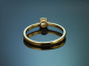 Um 1990! Klassischer Solit&auml;r Verlobungs Ring mit 0,2 ct Brillant aus Gold 750