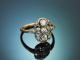 Vienna around 1910! Elegant Belle Epoque ring with diamonds made of platinum and 585 gold