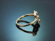 Vienna around 1910! Elegant Belle Epoque ring with diamonds made of platinum and 585 gold