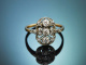 Vienna around 1910! Elegant Belle Epoque ring with diamonds made of platinum and 585 gold