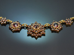 M&uuml;nchen um 1980! Sch&ouml;ne klassische Granat Kette...