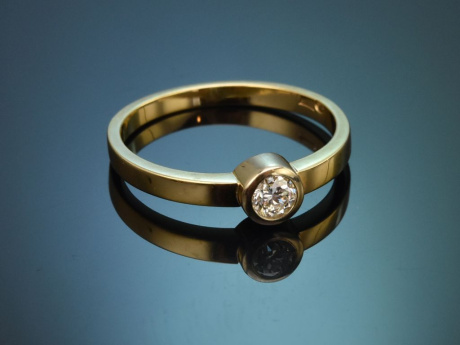 Wien um 1980! Edler Brillant Verlobungs Ring ca. 0,2 ct aus Gold 585