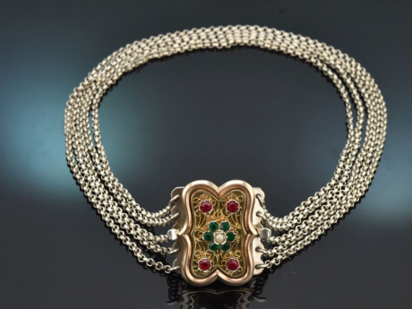 Southern Germany, circa 1930! Pretty traditional 5-row choker necklace in 835 silver