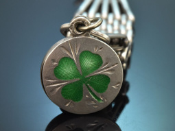 Wien um 1910! Uhrzipfel Chatelaine mit Gl&uuml;cks Klee...