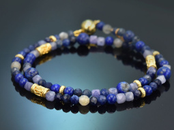Deep Blue! Fancy Armband aus Lapislazuli Saphir...