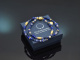 Deep Blue! Fancy Armband aus Lapislazuli Saphir Labradorit Tansanit und vergoldetem Silber