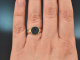 Um 1930! Gravierter Wappen Siegel Ring mit L&ouml;wen aus Heliotrop und Gold 585