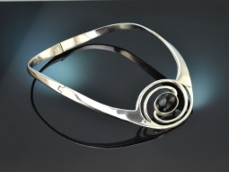 Um 1970! Cooles Statement Design Collier mit Onyx aus...