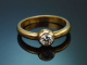 Wien um 1980! Handgearbeiteter Diamant Verlobungs Ring 0,28 ct aus Gold 585
