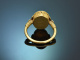 Um 1950! Seltener handgearbeiteter Ring mit antikem Intaglio aus Gold 916