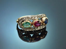 S&uuml;ddeutsch um 1820! Antiker Ring mit Smaragd Rubin...