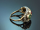 S&uuml;ddeutsch um 1820! Antiker Ring mit Smarad Rubin Saphir und Diamanten aus Gold 750 und Silber