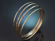 Um 1960! Schickes Set aus 4 feinen Sixties Armreifen aus Gold 333