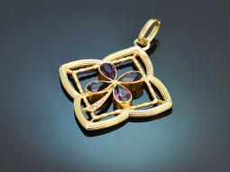 Vienna around 1910! Antique pendant with purple almandine...