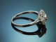 Vienna around 1920! Art Deco engagement ring with diamonds in 585 white gold