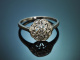Vienna around 1920! Art Deco engagement ring with diamonds in 585 white gold