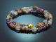 Smooth Colours! Fancy Armband aus Turmalin Aquamarin Amethyst und vergoldetem Silber 925