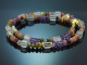 Smooth Colours! Fancy Armband aus Turmalin Aquamarin Amethyst und vergoldetem Silber 925