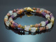 Smooth Colours! Fancy Armband aus Turmalin Aquamarin Amethyst und vergoldetem Silber 925