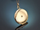 Um 1900! Historischer Medaillon Anh&auml;nger mit Altschliff Diamant aus Gold 585