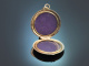 Um 1900! Historischer Medaillon Anh&auml;nger mit Altschliff Diamant aus Gold 585
