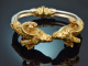 Around 1980! Stylish bangle with ram heads made of gold-plated 925 silver