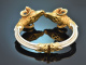 Around 1980! Stylish bangle with ram heads made of gold-plated 925 silver