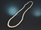 Circa 1950! Delicate Akoya cultured pearl necklace with diamond clasp, 750 white gold