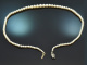 Circa 1950! Delicate Akoya cultured pearl necklace with diamond clasp, 750 white gold