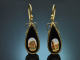 Around 1890! Rare historical micromosaic earrings made of 333 gold and silver