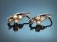 Circa 1890! Delicate little dormeuse earrings with seed pearls in 14-carat gold