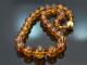 Around 1980! Large Baltic amber necklace with gold-plated silver 925