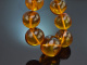 Around 1980! Large Baltic amber necklace with gold-plated silver 925