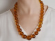 Around 1980! Large Baltic amber necklace with gold-plated silver 925