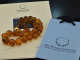 Around 1980! Large Baltic amber necklace with gold-plated silver 925