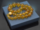 Around 1980! Beautiful Baltic amber necklace with gold-plated silver 925