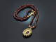 M&uuml;nchen um 1960! Sch&ouml;nes Granat Trachten Collier Kette mit Norm Gold und Silber