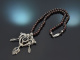 &Ouml;sterreich um 1930! Sch&ouml;nes Granat Trachten Collier mit Markasiten aus Silber
