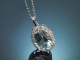 Classic diamond and aquamarine pendant with a 585 white gold chain