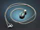 Feiner gr&uuml;ner Edelberyll Diamant Anh&auml;nger mit Kette aus Wei&szlig;gold 750