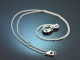 Feiner gr&uuml;ner Edelberyll Diamant Anh&auml;nger mit Kette aus Wei&szlig;gold 750