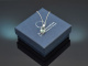 Feiner gr&uuml;ner Edelberyll Diamant Anh&auml;nger mit Kette aus Wei&szlig;gold 750