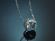 Elegant aquamarine and diamond pendant with a 585 white gold chain